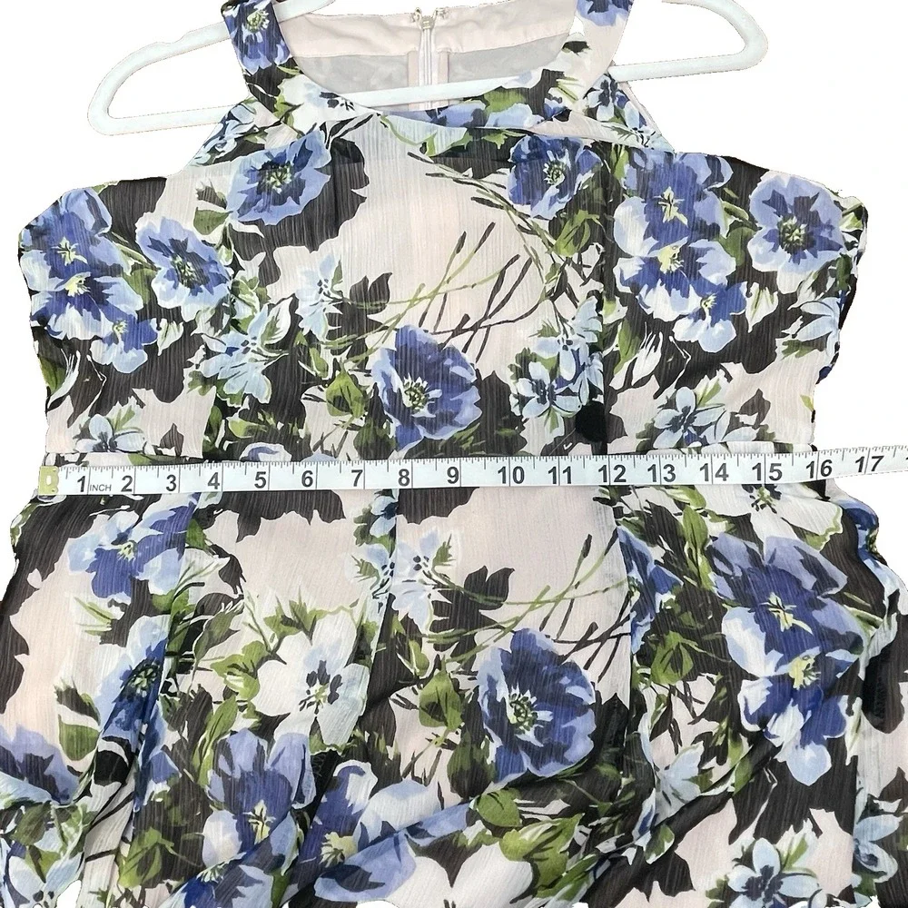 Tommy Hilfiger Women's White Multicolor‎ Floral Fit & Flare Dress Sleeveless 12